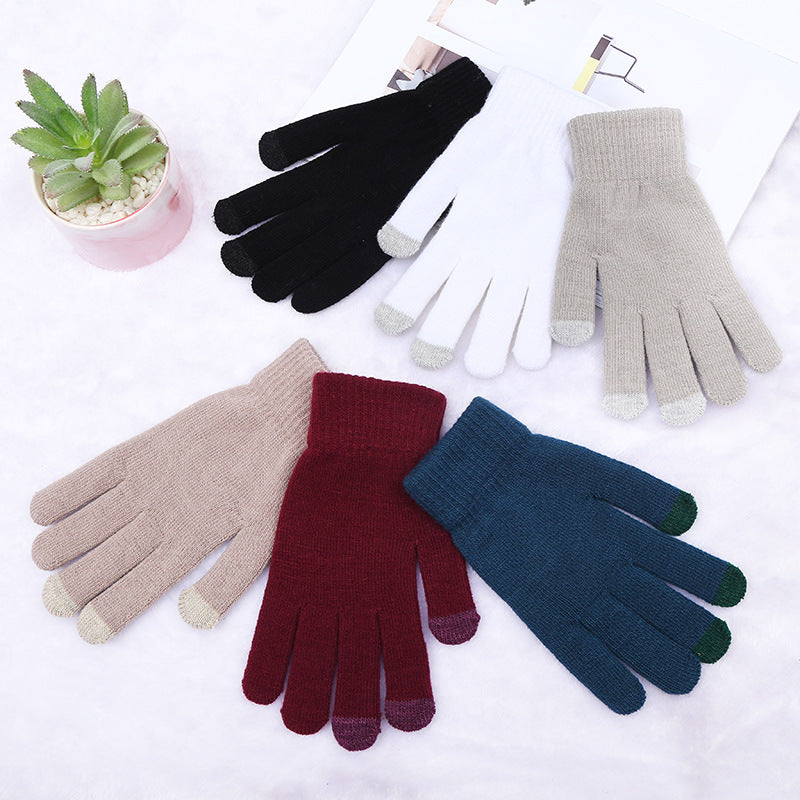 Female Winter Warm Exposed Finger Flip Gloves