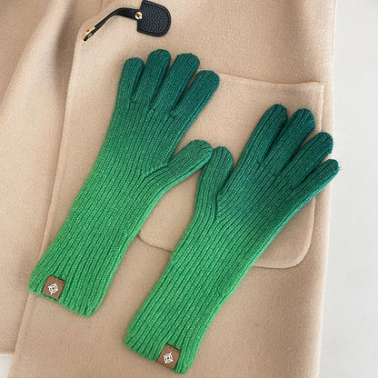 Color Open Finger Touch Screen Winter Gloves