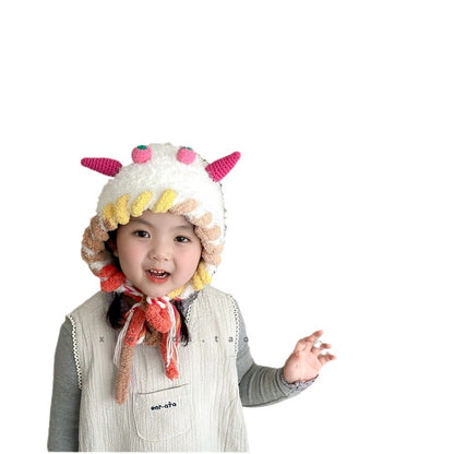 Children's Knitted Hat Cartoon Funny Wool Keep Kids' Headwear