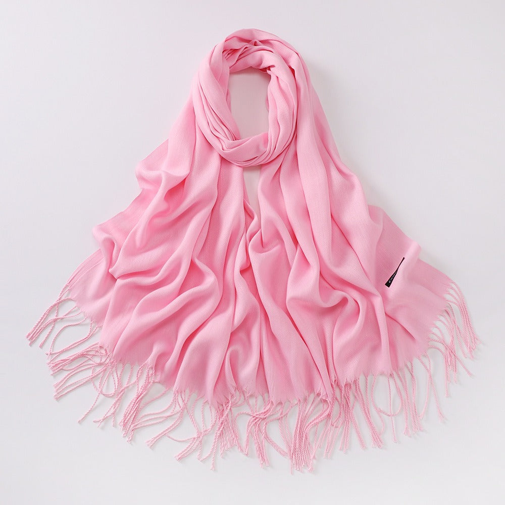 Imitation Cashmere Solid Color Long Warm Scarfs