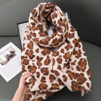 Women's Korean Style Leopard Print Printed High-grade Scarfs