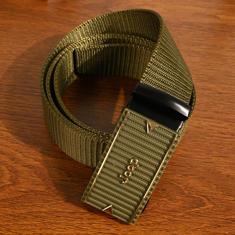 Men's Nylon Automatic Buckle Leisure Green Military Belts