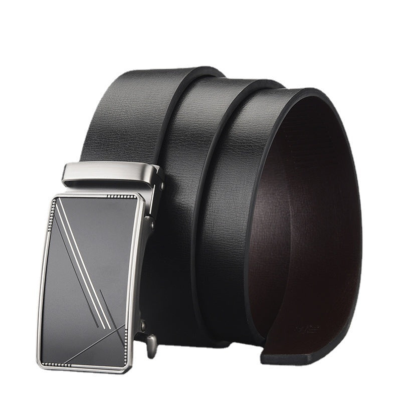 Men's Business Genuine Leather Toothless Automatic Buckle Belts