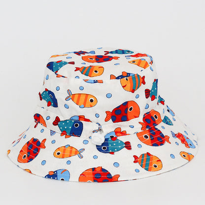 Children's Hat Boys Creative Cartoon Printing Bucket Kids' Headwear