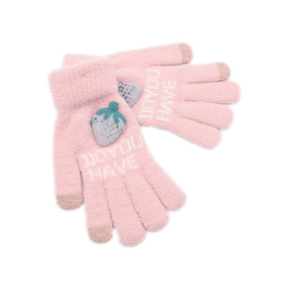 Women's Korean Minority Simple Solid Color Sweet Girly Gloves