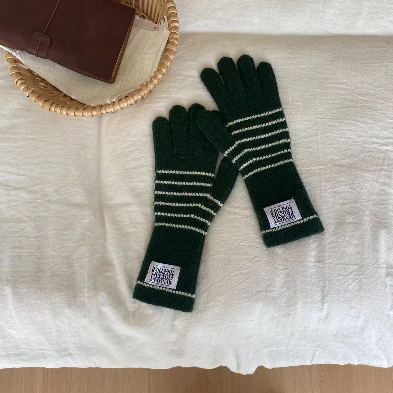 Knitted Finger Leakage Touch Screen Warm Gloves