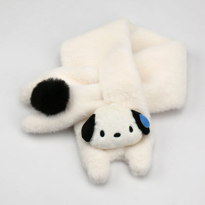 Women's Cute Stylish Versatile Solid Color Panda Plush Scarfs