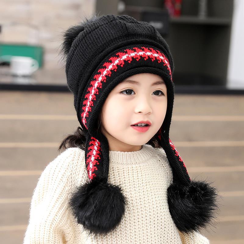 Warm Thickened Plush Bonnet Woolen Earmuffs Kids' Headwear