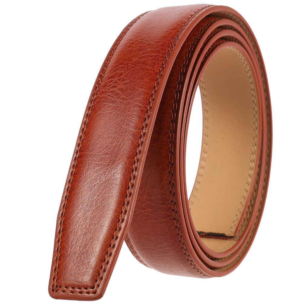 Men's Automatic Buckle Body Two Layers Leather Belts