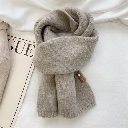 Color Korean Style White Soft Knitted Scarfs