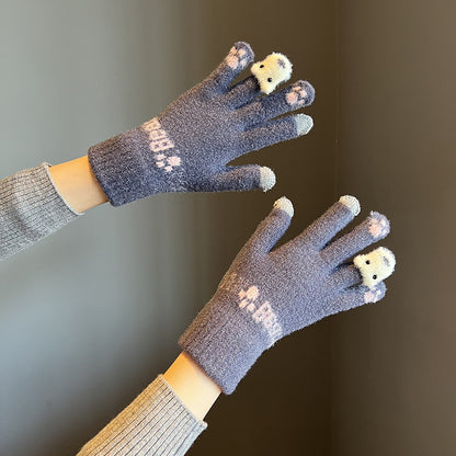 Knitting Wool Winter Female Style Thermal Gloves