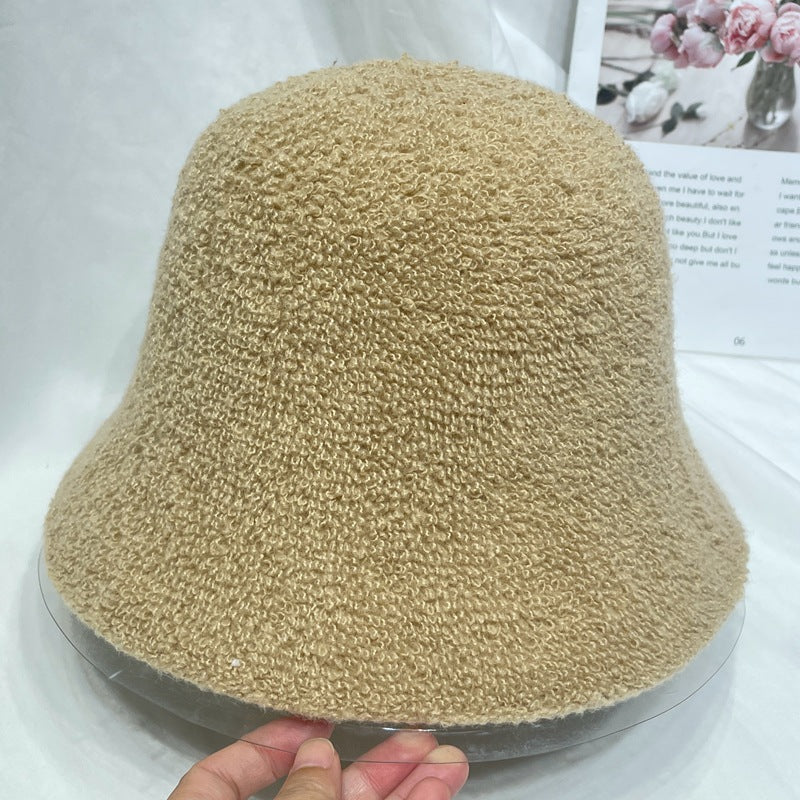 Women's Simple Plush Fisherman Hat Plain Casual Hats & Caps