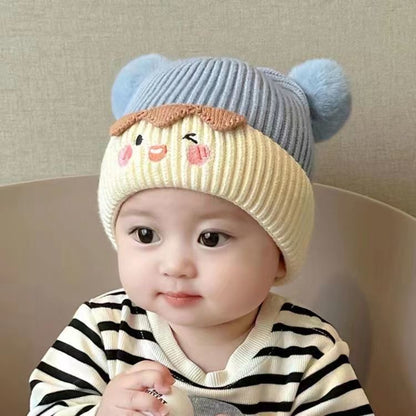 Cartoon Thermal Fur Ball Woolen Boys Kids' Headwear