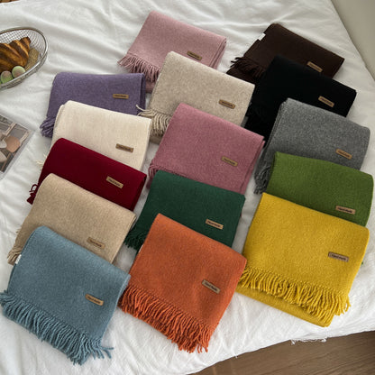 Women's Winter Versatile Solid Color Cashmere Narrow Scarfs