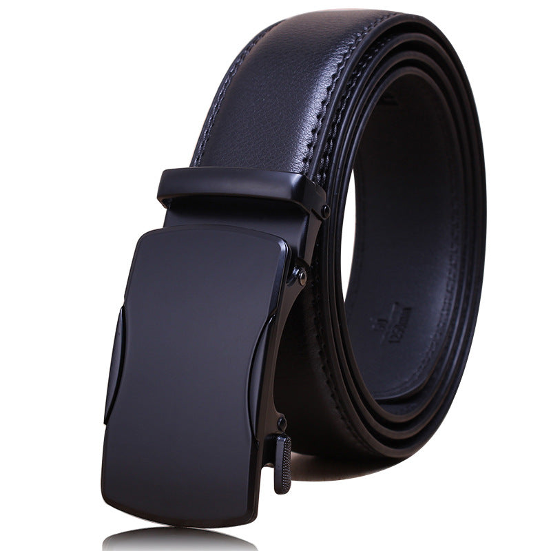 Men's Leather Automatic Buckle Cowhide Business Pant Belts