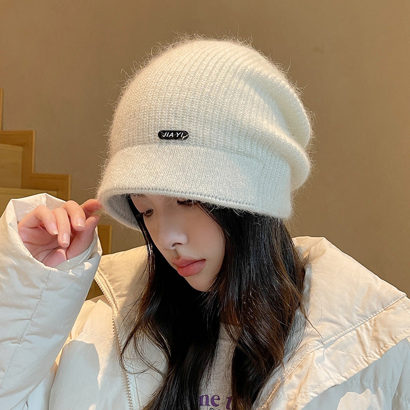 Women's Fashion Small Rabbit Fur Hat Peaked Hats & Caps