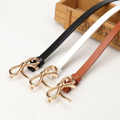 Women's Korean Style Sweet Thin Fashion Bow Belts