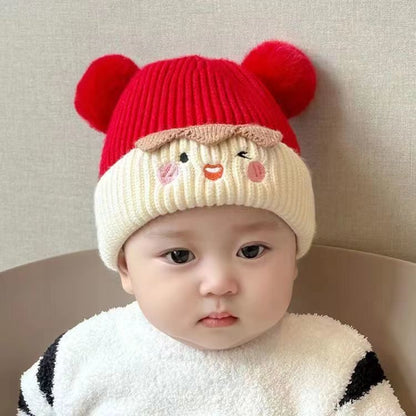 Cartoon Thermal Fur Ball Woolen Boys Kids' Headwear