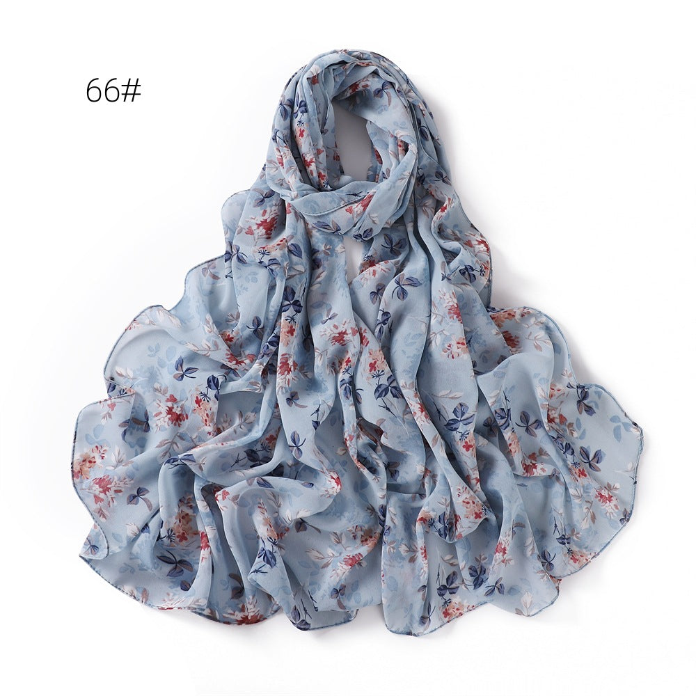 Small Floral Letter Sunscreen Shawl Pearl Scarfs