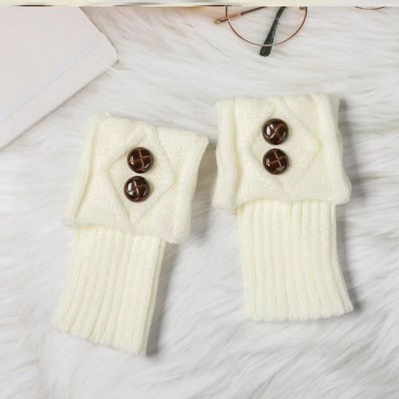 Women's Sock Leg Warmer Short Knitted Warm Shoe Cover Wool Gloves