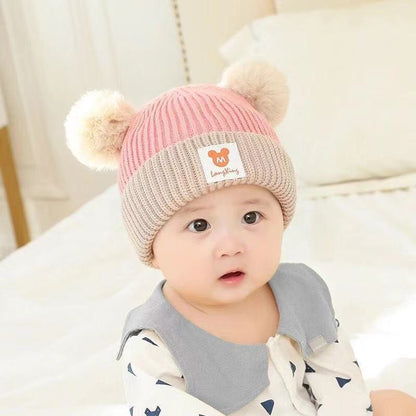 Cartoon Thermal Fur Ball Woolen Boys Kids' Headwear