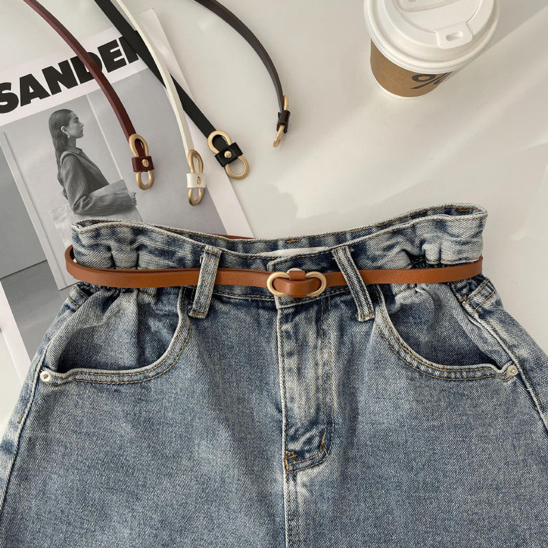 Women's Shirt Small Korean Style Pant Solid Belts