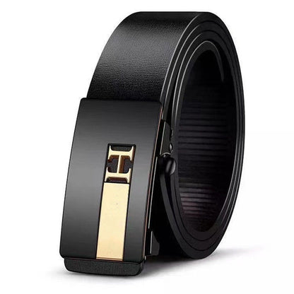 Men's Leather Inner Wear Pattern Toothless Automatic Buckle Belts