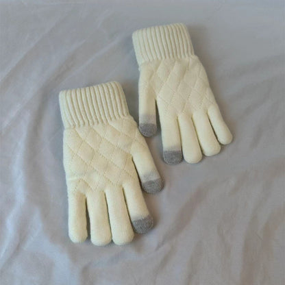 Women's Style Knitted Knitting Wool Winter Warm Veet Gloves