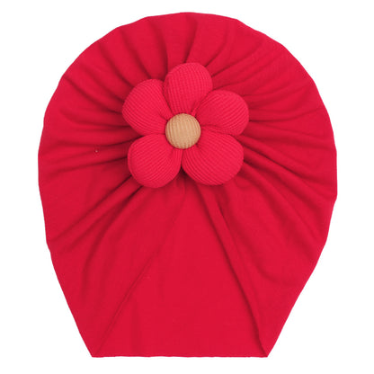 Children's Solid Color Hat Flower Breathable Sleeve Kids' Headwear