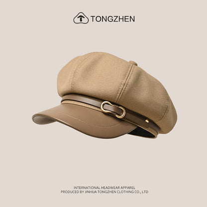 Women's Petite Korean Style Series Retro Small Leather Hats & Caps