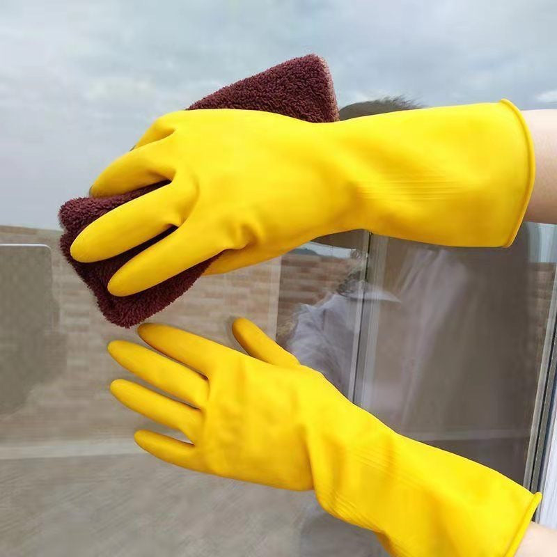 Women's Industrial Beef Tendon Latex Thickened Dishwashing Household Rubber Night Gloves