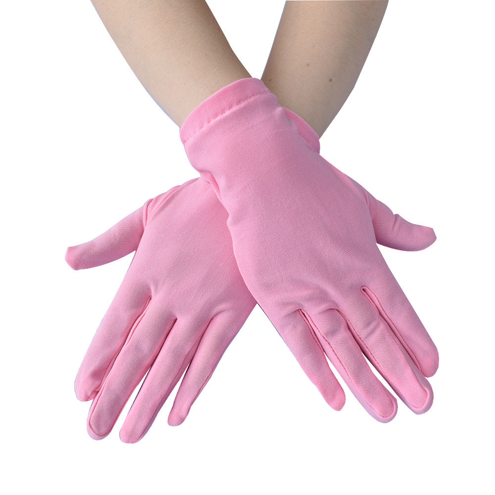 Women's Guard Milk Silk Satin Stretch Short Gloves