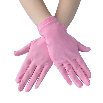 Women's Guard Milk Silk Satin Stretch Short Gloves