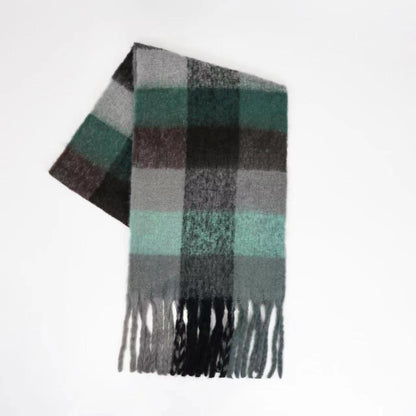 Women's Yu Thick Warm Korean Plaid Shawl Scarfs