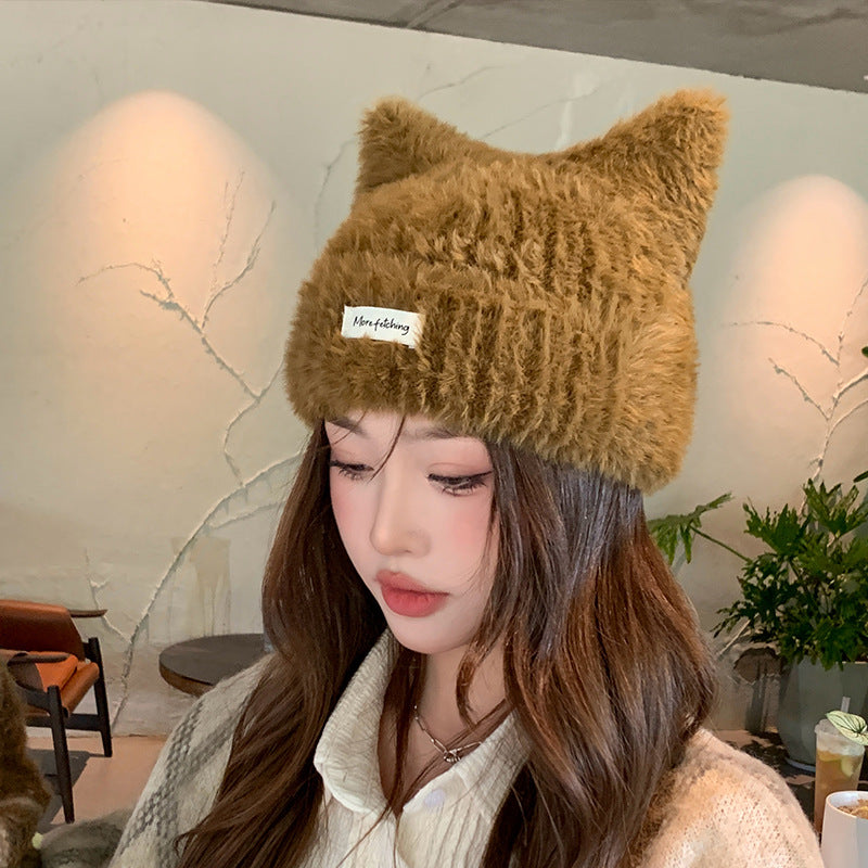 Hat Cute Cat Ears Pullover Ear Protection Hats & Caps