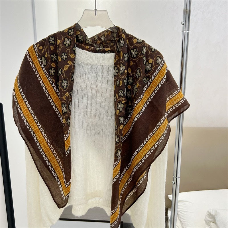 Korean Style Cotton Linen Thin Cape Scarfs