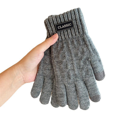 Men's Protection Thickening Korean Business Fashion Personalized Twist Touch Screen Gloves