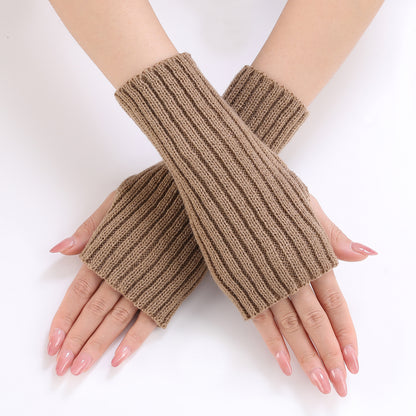 Women's Knitted Wool Fingerless Arm Sleeve Wrist Gloves