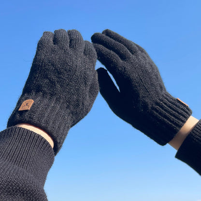 Men's Wool Knitted Winter Electric Car Cycling Gloves