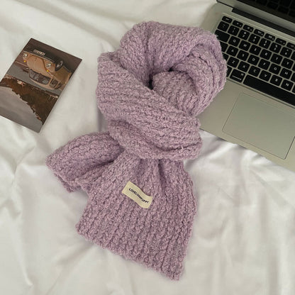 Macaron Comfortable Solid Color Beanie Wool Scarfs