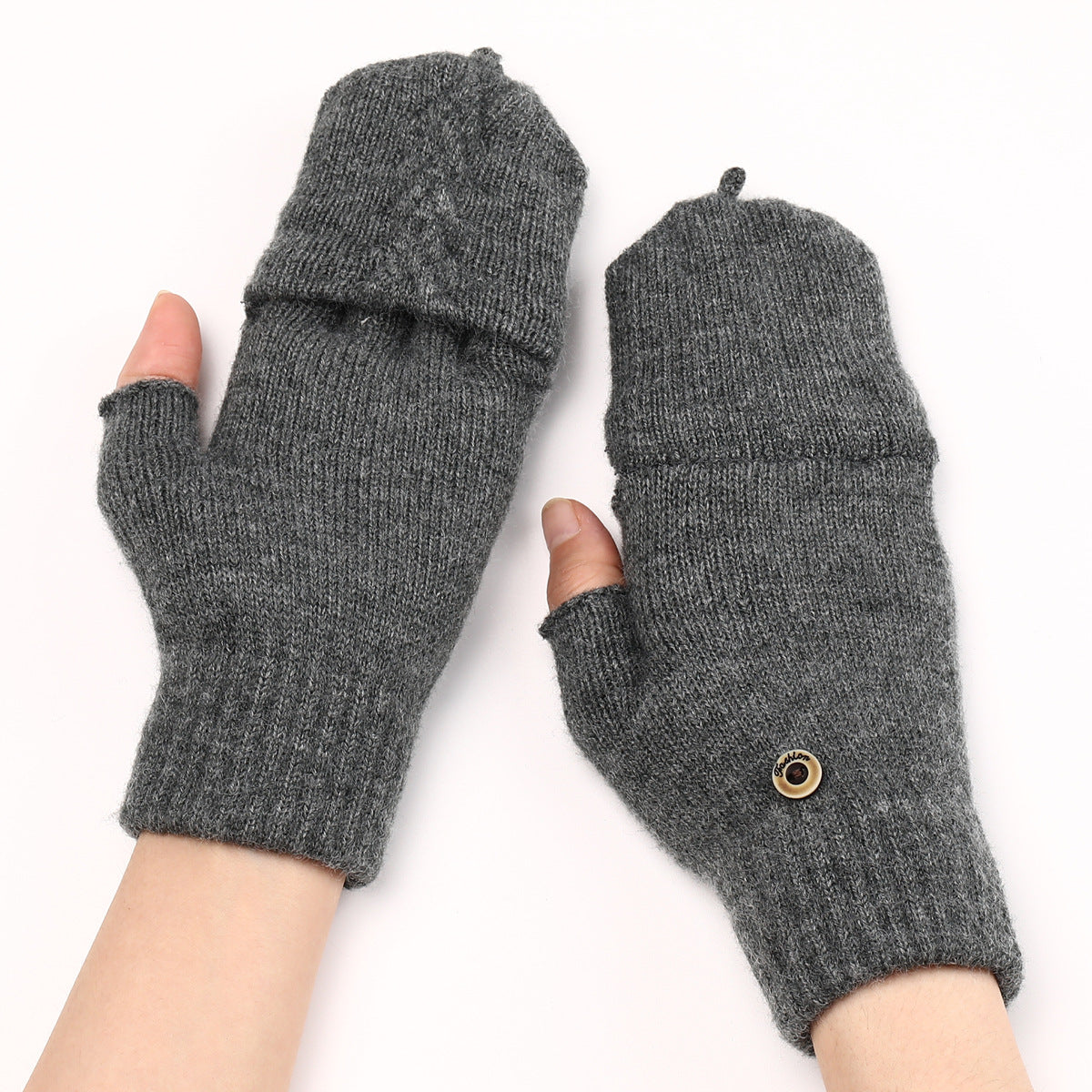 Women's & Men's Finger Wool Keep Warm Writing Open Gloves