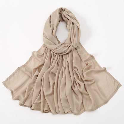 Malay Indonesian Rayon Monochrome Wide-brimmed Thin Scarfs