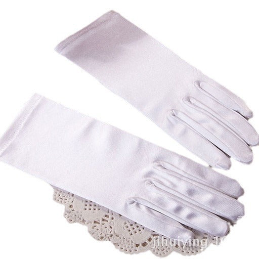 Short Evening Dress Sexy Performance Satin Gloves