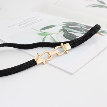 Women's Thin Style Decorative Golden Hook With Belts