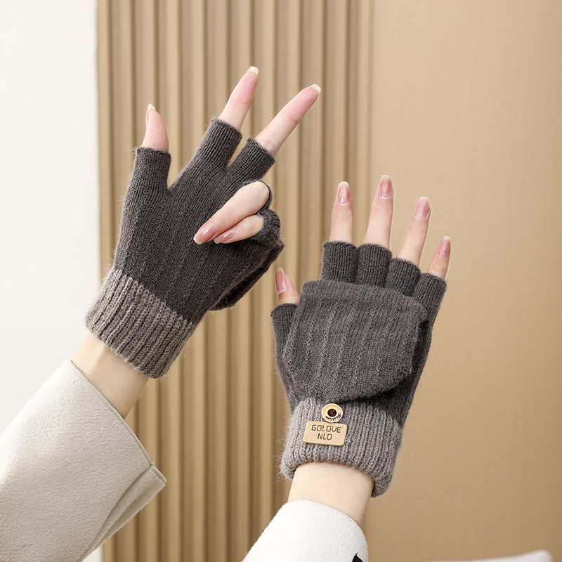 Women's Alpaca Winter Korean Fleece-lined Warm Touch Screen Cold Gloves