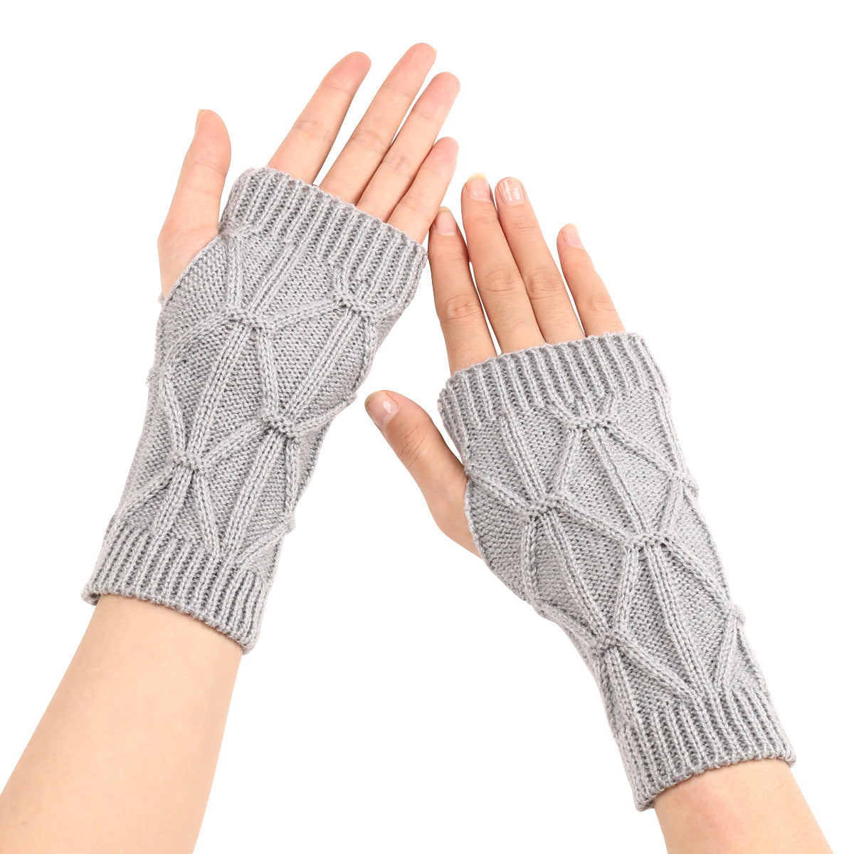 Women's & Men's Rhombus Short Fashion Knitted Wool Keep Gloves