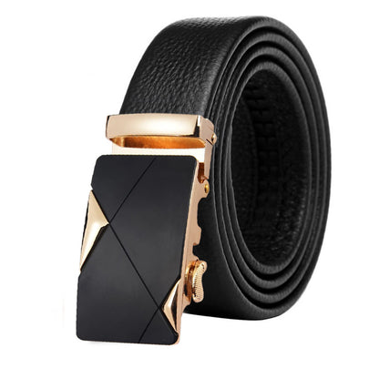 Men's First Layer Cow Leather Automatic Buckle Belts