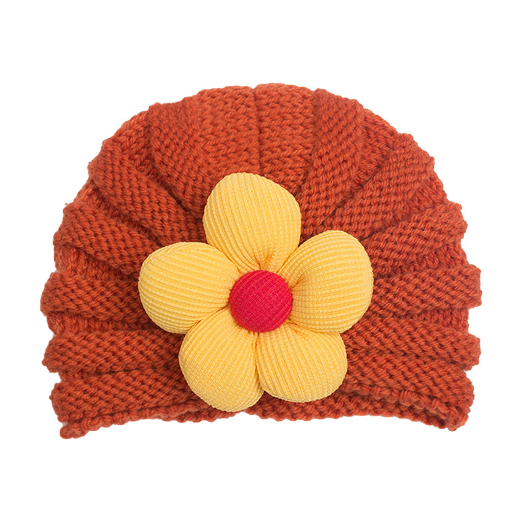 Children's Winter Warm Flower Knitted Hat Multicolor Kids' Headwear