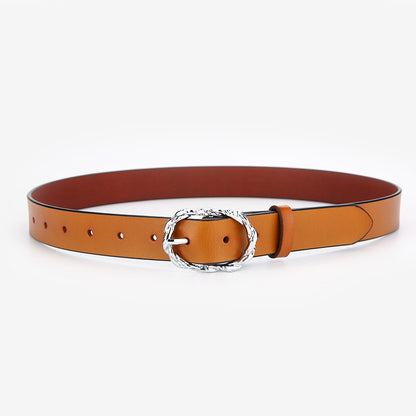 Women's Pin Buckle Retro Twist Pure Cowhide Belts