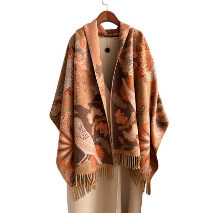 Women's Birds Plants Collision Combined Elegant Going Scarfs